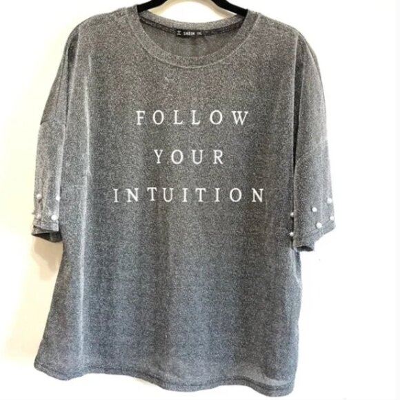 CURVE INTUITION SHEER GLITTER SHIRT (1XL) SIZE 14 - Picture 4 of 6